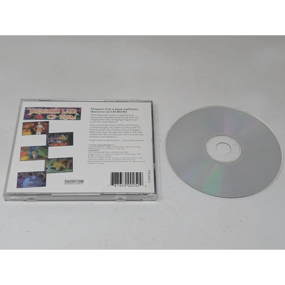 Dragon's Lair PC CD-ROM Game Complete With Manual ReadySoft 1993‎ VTG